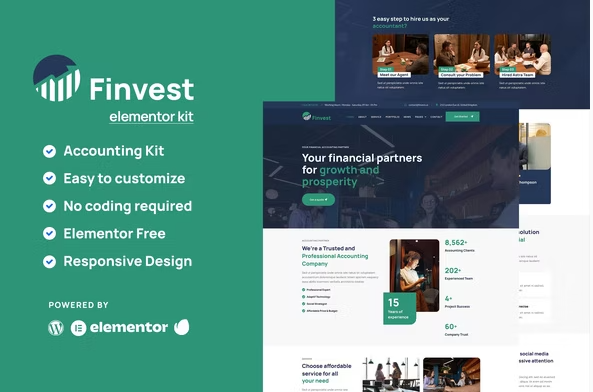 Finvest - Business Consulting Elementor Template Kit