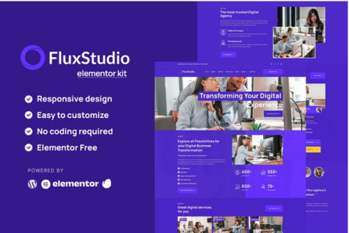 Flux - Digital Agency Elementor Template Kit