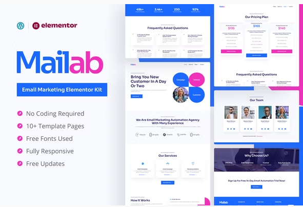 Mailab - Email Marketing Elementor Pro Template Kit