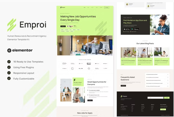 Emproi - Human Resources & Recruitment Agency Elementor Template Kit