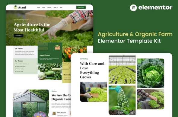 Atani - Agriculture & Organic Farm Elementor Pro Template Kit