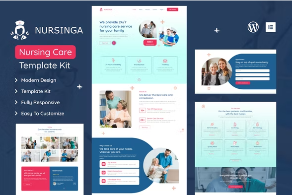Nursinga - Nursing Home Care & Medical Elementor Template Kit