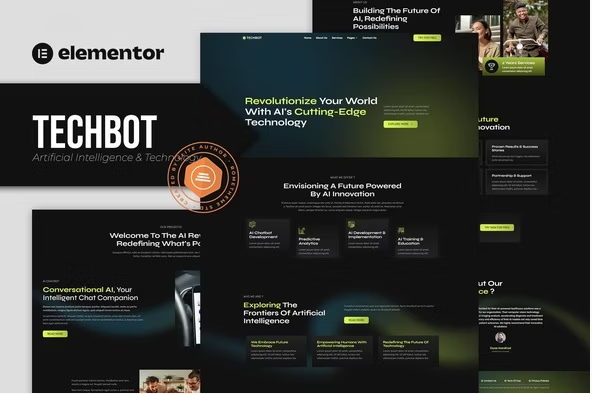 Techbot - Artificial Intelligence & Technology Services Elementor Template Kit