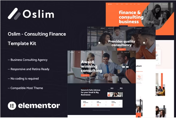 Oslim - Consulting Finance Elementor Template Kit