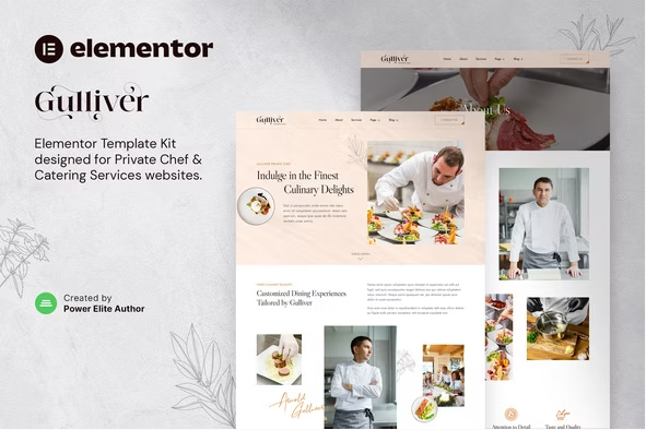 Gulliver – Private Chef & Personal Dining Services Elementor Template Kit