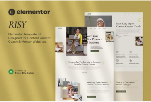 Risy – Content Creator Coach & Mentor Elementor Template Kit