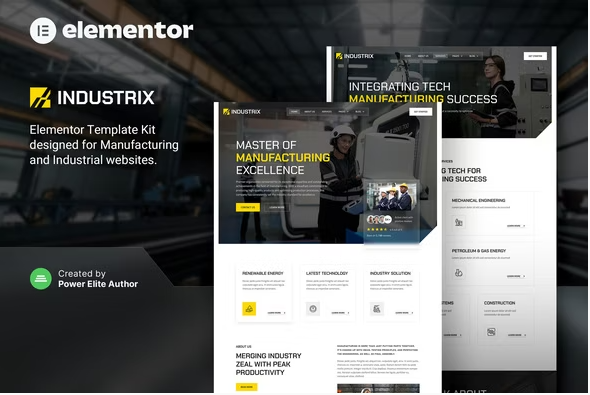 Industrix – Manufacturing & Industrial Elementor Template Kit