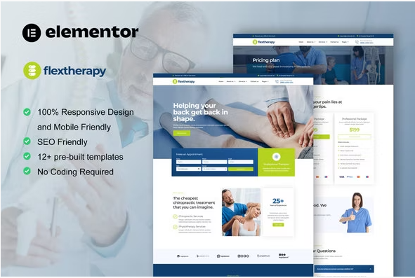 FlexTherapy - Chiropractic & Physiotherapy Elementor Template Kit