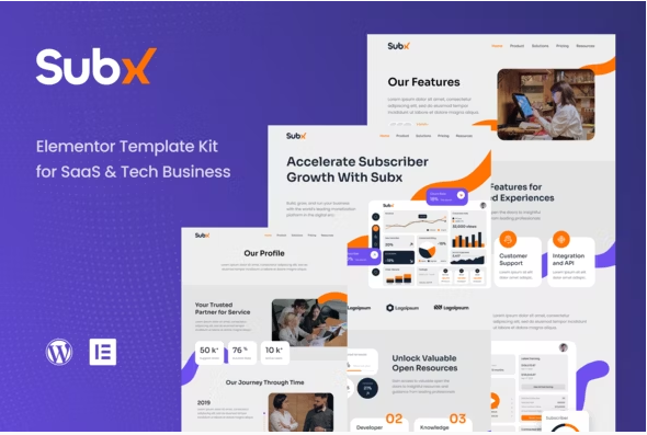 Subx - SaaS & Tech Business Elementor Template Kit