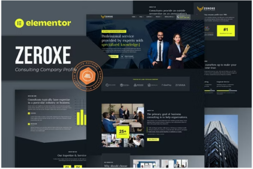 Zeroxe - Consulting Company Profile Elementor Template Kit