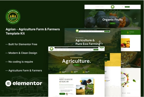 Agrion - Agriculture Farm & Farmers Template Kit