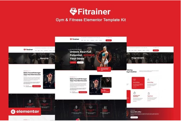 Fitrainer - Gym & Fitness Elementor Pro Template Kit