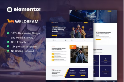 WeldBeam - Welding Services & Industrial Elementor Template Kit