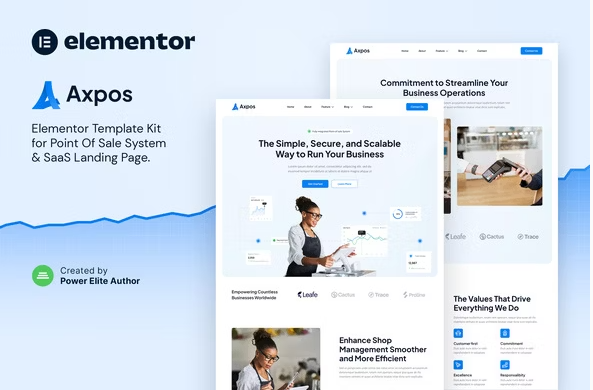 Axpos – Point Of Sale Software & SaaS Landing Page Elementor Template Kit