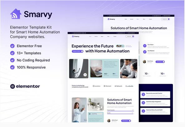 Smarvy – Smart Home Automation Company Elementor Template Kit