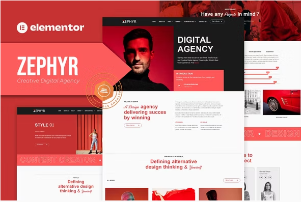 Zephyr - Creative Digital Agency Elementor Template Kit