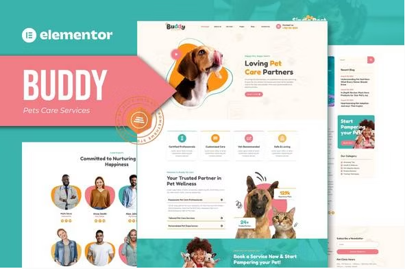 Buddy - Pet Care Services Elementor Template Kit