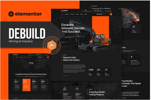 Debuild - Mining & Industry Elementor Pro Template Kit