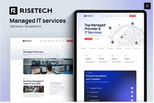 Risetech - Managed IT Services Elementor Template Kit