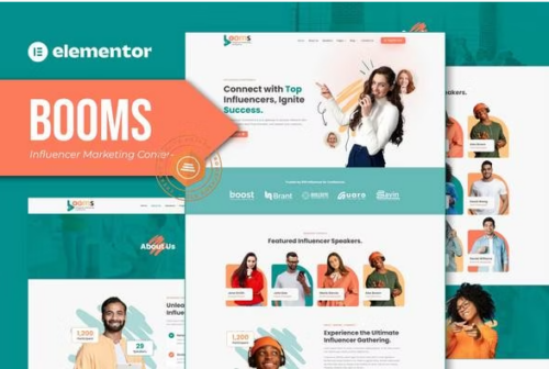 Booms - Influencer Marketing Conference Elementor Template Kit