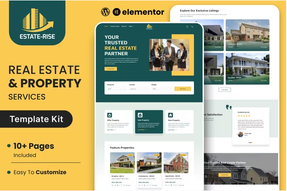 Estate Rise - Real Estate Elementor Template Kit