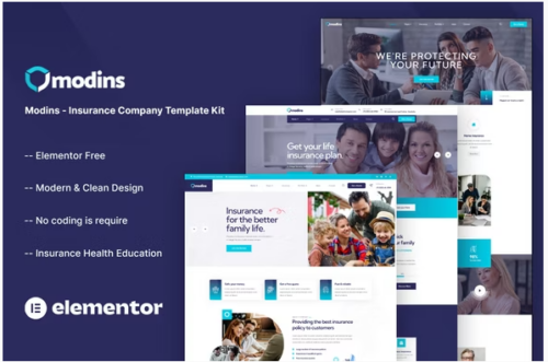 Modins - Insurance Company Elementor Template Kit