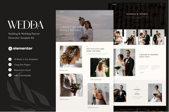Wedda - Wedding & Wedding Planner Elementor Template Kit