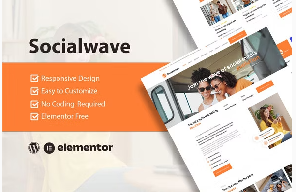 SocialWave - Social Media & Digital Marketing Service Elementor Template Kit