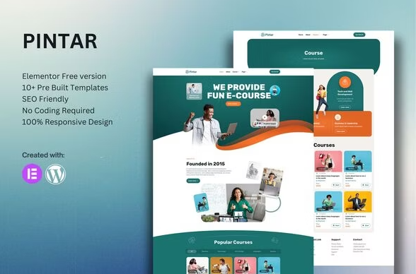 Pintar - Online Courses Elementor Template Kit