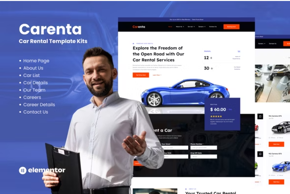 Carenta - Car Rental Business Elementor Template Kits