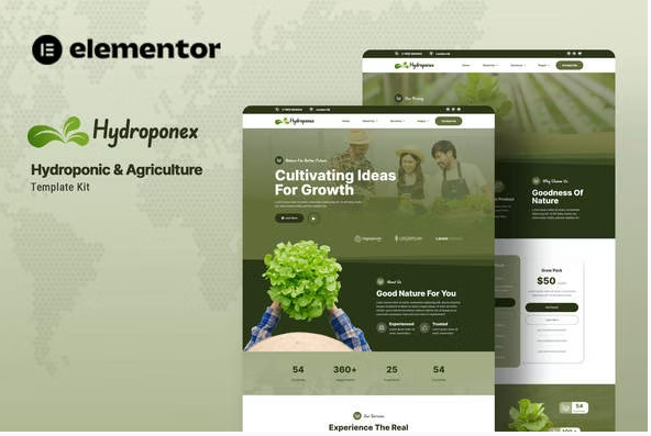 Hydroponex - Hydroponic & Agriculture Elementor Template Kit
