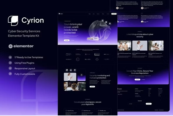 Cyrion - Cyber Security Services Elementor Template Kit