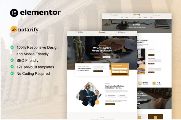 Notarify - Notary Public & Legal Services Elementor Template Kit