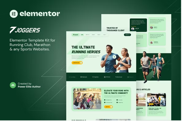Joggers – Marathon Running Club & Sports Events Elementor Template Kit