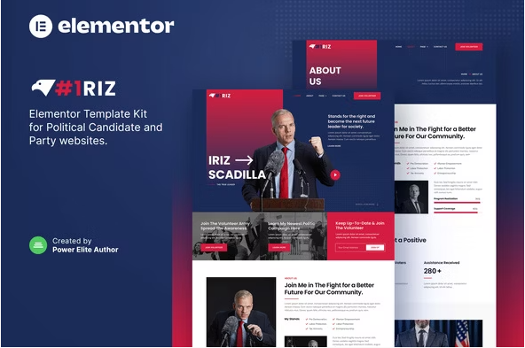 Iriz – Political Candidate & Party Elementor Template Kit