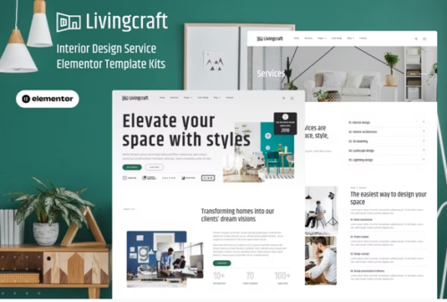 Livingcraft - Interior Design Services Elementor Pro Template Kit