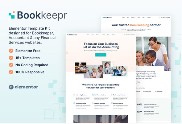 BookKeepr – Bookkeeping & Accounting Service Elementor Template Kit