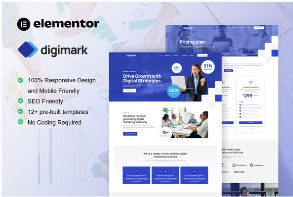 Digimark - Digital Marketing Agency Elementor Pro Template Kit
