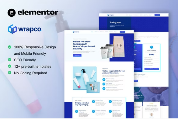 WrapCo - Packaging Company Elementor Template Kit