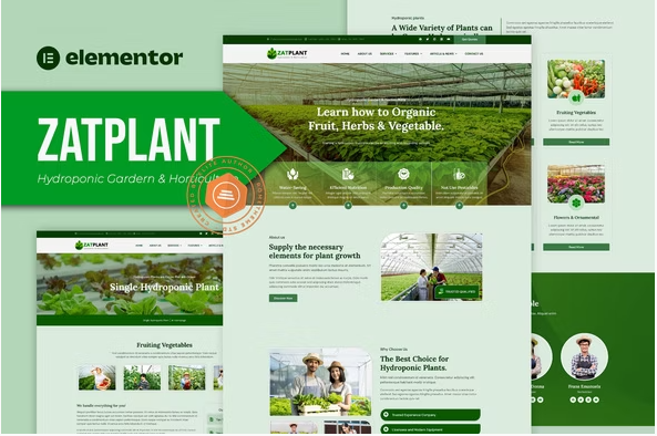 Zatplant - Hydroponic Garden and Horticulture Elementor Template Kit