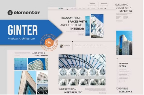 Ginter - Modern Architecture Elementor Template Kit