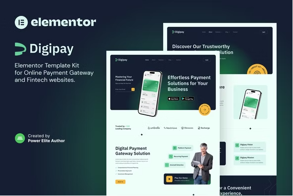 Digipay – Online Payment Gateway & Fintech Elementor Template Kit