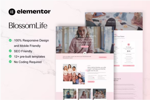 BlossomLife - Woman Life Coach & Consulting Elementor Template Kit