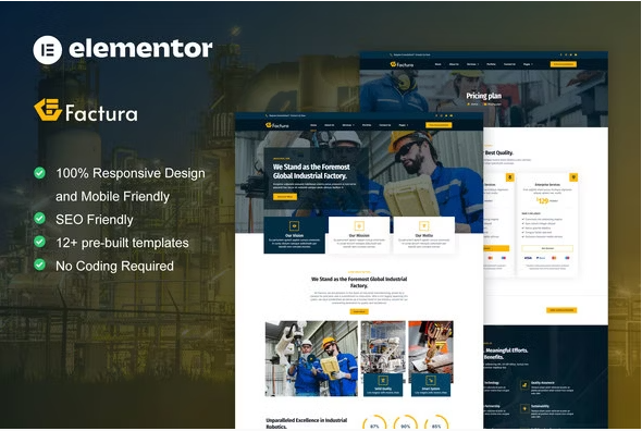 Factura - Industry & Manufacturing Elementor Template Kit