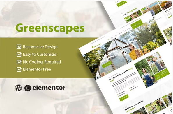 GreenScapes - Garden & Landscape Service Elementor Template Kit