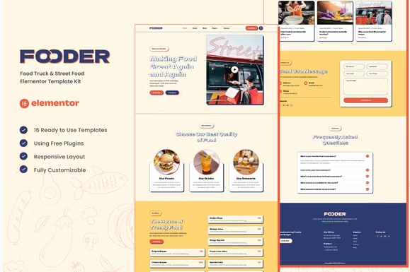 Fooder - Food Truck & Street Food Elementor Template Kit