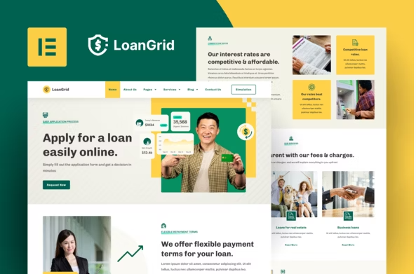 LoanGrid - Loans & Financing Elementor Template Kit