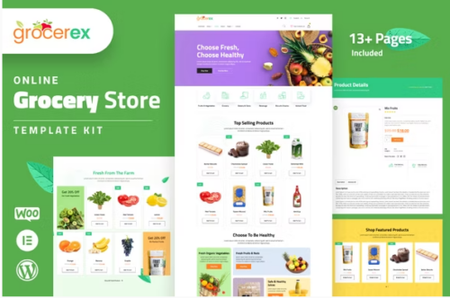 Grocerex - Grocery Store Elementor Pro Template Kit