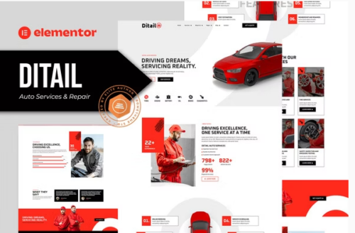 Ditail - Auto Services & Repair Elementor Pro Template Kit
