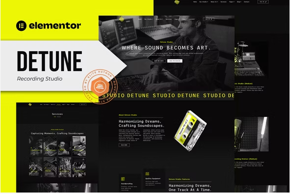 Detune - Recording Studio Elementor Pro Template Kit